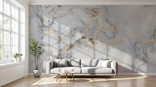 variant:C0429 | salon_12_dramatic_shadows — Marbre de Carrare Blanc — papier peint Novomur