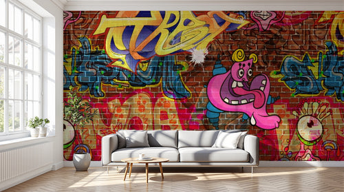 variant:D0038 | salon_12_dramatic_shadows — Mosaique Minerale Taupe — papier peint Novomur