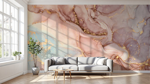 variant:D0107 | salon_12_dramatic_shadows — Marbre Onirique Lavande — papier peint Novomur