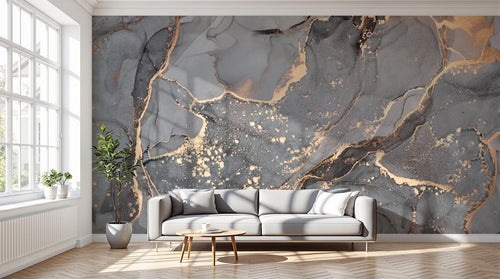 variant:D0370 | salon_12_dramatic_shadows — Marbre Obsidienne Noir — papier peint Novomur