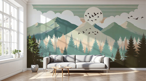 variant:F0322 | salon_12_dramatic_shadows已做 — Mouvement Abstrait Gris Perle — papier peint Novomur