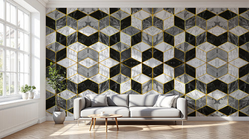 variant:SD0409 | salon_12_dramatic_shadows — Terrazzo Mineral Brun — papier peint Novomur