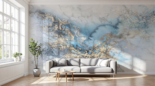 variant:SK0969 | salon_12_dramatic_shadows — Marbre de Carrare Blanc — papier peint Novomur