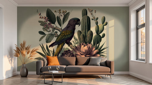 variant:A0011 | salon_13_sunset — Fresque Vegetale Sable — papier peint Novomur