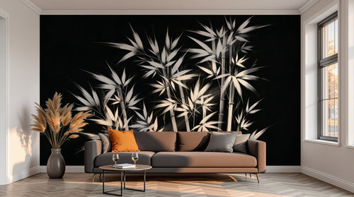 variant:A0013 | salon_13_sunset — Foret Equatoriale Noir — papier peint Novomur