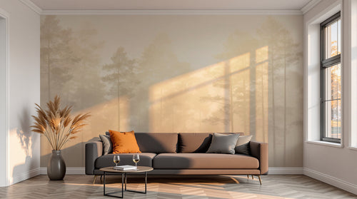 variant:A0022 | salon_13_sunset已做 — Montagnes Brumeuses Gris Perle — papier peint Novomur