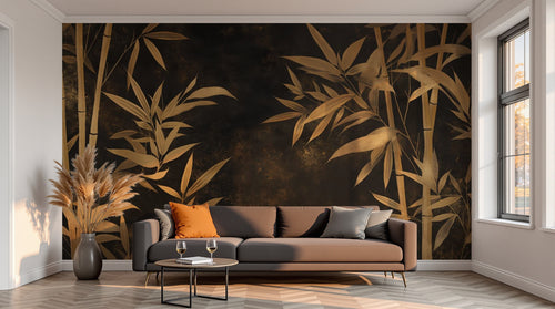 variant:A0045 | salon_13_sunset已做 — Jungle Urbaine Anthracite — papier peint Novomur