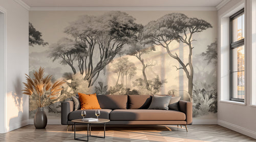 variant:A0056 | salon_13_sunset已做 — Oasis Tropicale Sable — papier peint Novomur