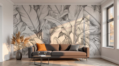 variant:A0058 | salon_13_sunset已做 — Jungle Nocturne Noir — papier peint Novomur