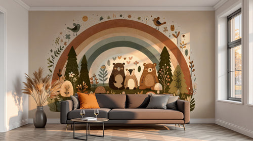 variant:A0089 | salon_13_sunset已做 — Fresque Vegetale Sable — papier peint Novomur