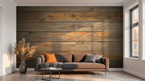 variant:A0138 | salon_13_sunset已做 — Planches de Chene Brun — papier peint Novomur