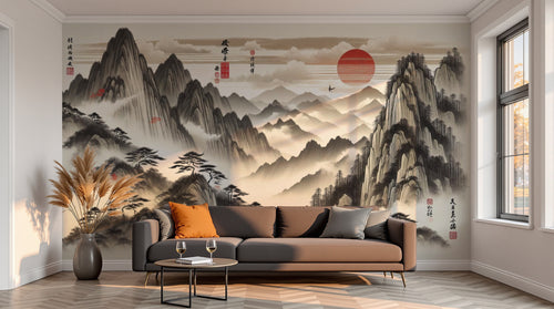 variant:A0147 | salon_13_sunset已做 — Eden Oriental Sable — papier peint Novomur