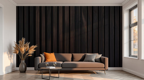 variant:A0154 | salon_13_sunset — Planches Carbonisees Noir — papier peint Novomur