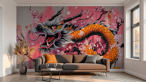 variant:A0282 | salon_13_sunset已做 — Fresque Vegetale Sable — papier peint Novomur