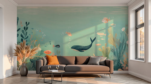 variant:A0334 | salon_13_sunset — Jardin aux Oiseaux Dore — papier peint Novomur