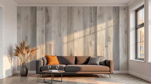 variant:A0335 | salon_13_sunset已做 — Lambris Blanchi Ivoire — papier peint Novomur