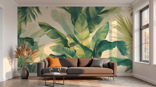 variant:A0376 | salon_13_sunset — Palmiers au Clair de Lune Noir — papier peint Novomur