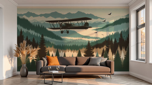 variant:A0383 | salon_13_sunset已做 — Mouvement Abstrait Gris Perle — papier peint Novomur