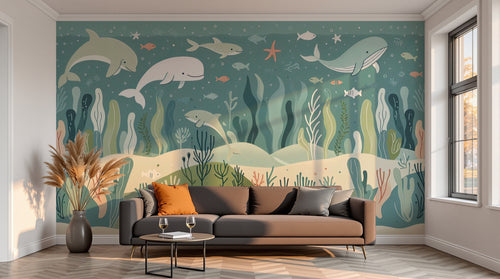 variant:A0636 | salon_13_sunset已做 — Panorama Exotique Taupe — papier peint Novomur