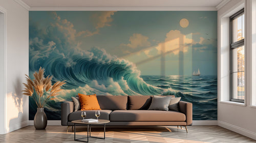 variant:A0640 | salon_13_sunset已做 — Jardin aux Oiseaux Dore — papier peint Novomur