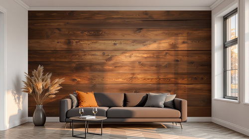 variant:A0710 | salon_13_sunset已做 — Planches de Chene Brun — papier peint Novomur