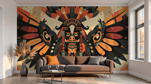 variant:A0714 | salon_13_sunset — Toile Contemporaine Sable — papier peint Novomur