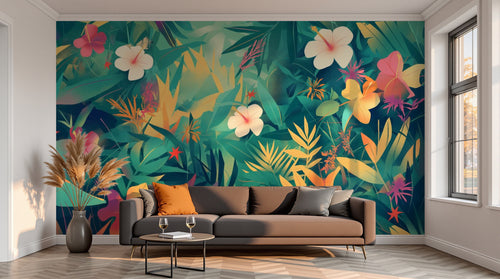 variant:A0753 | salon_13_sunset已做 — Foret Equatoriale Noir — papier peint Novomur