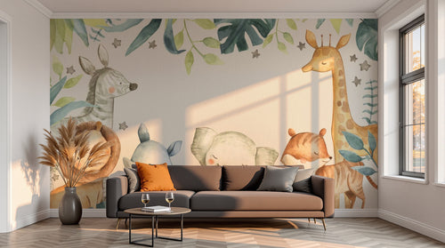 variant:AS0561 | salon_13_sunset — Foret Luxuriante Brun — papier peint Novomur