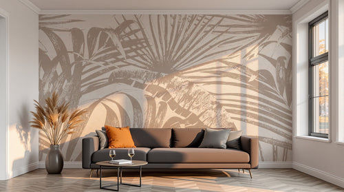 variant:D0340 | salon_13_sunset — Jungle Urbaine Anthracite — papier peint Novomur