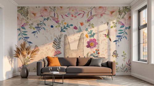 variant:D0848 | salon_13_sunset — Paradis Botanique Gris — papier peint Novomur