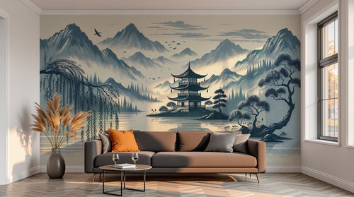 variant:F0241 | salon_13_sunset — Eden Oriental Sable — papier peint Novomur