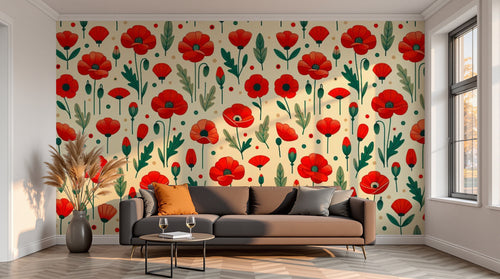 variant:F0403 | salon_13_sunset — Paradis Botanique Gris — papier peint Novomur