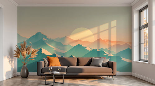 variant:F0903 | salon_13_sunset已做 — Mouvement Abstrait Gris Perle — papier peint Novomur