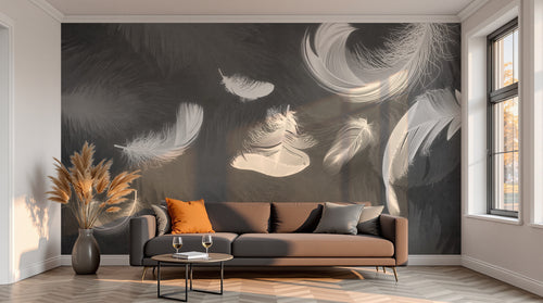 variant:SK0123 | salon_13_sunset — Aquarelle Douce Ivoire — papier peint Novomur