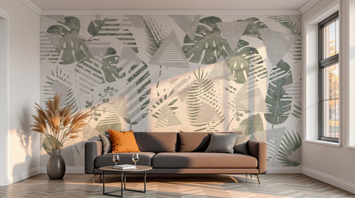 variant:SK0748 | salon_13_sunset — Palmeraie Vert Sauge — papier peint Novomur