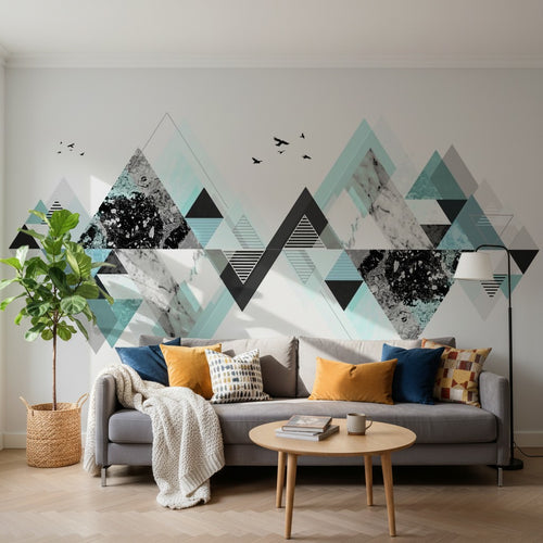 variant:SK0638 | salon_14_square — Hexagones Modernes Gris Perle — papier peint Novomur