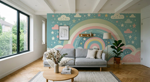 variant:A0002 | salon_15_shelf_decor — Licorne Magique Gris Perle — papier peint Novomur