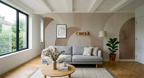 variant:A0281 | salon_15_shelf_decor已做 — Motifs Graphiques Rose Poudre — papier peint Novomur