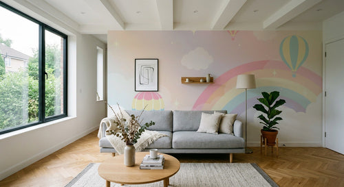 variant:D0875 | salon_15_shelf_decor — Licorne Feerique Creme — papier peint Novomur