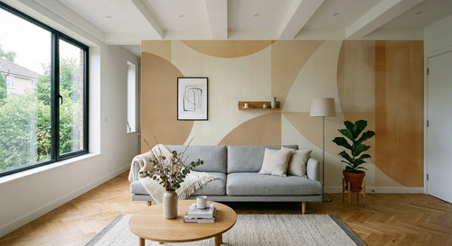 variant:F0675 | salon_15_shelf_decor — Motifs Graphiques Rose Poudre — papier peint Novomur