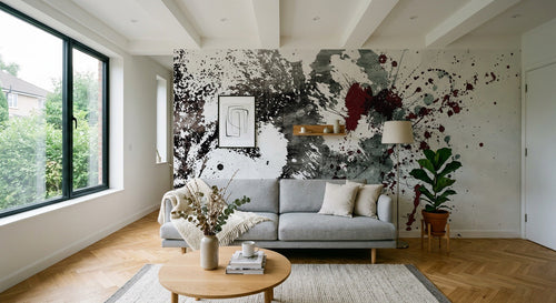 variant:SD0180 | salon_15_shelf_decor — Hexagones Modernes Gris Perle — papier peint Novomur