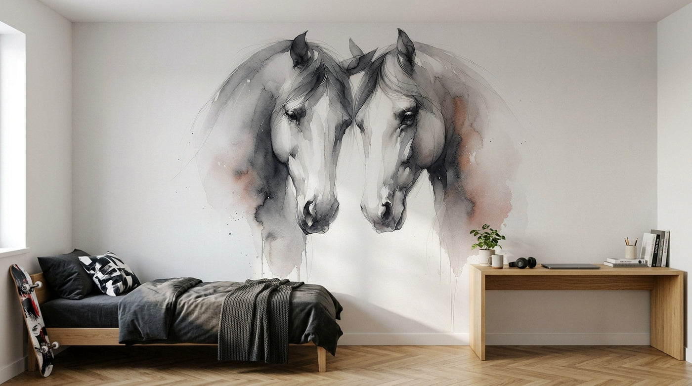 Design A0043 — Papier peint Chevaux — Novomur
