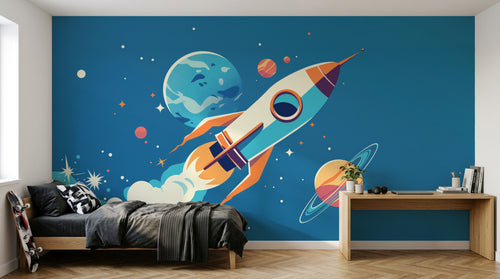 Design A0053 — Papier peint Espace Planètes Enfant — Novomur