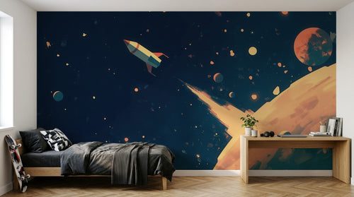 Design A0674 — Papier peint Espace Planètes Enfant — Novomur