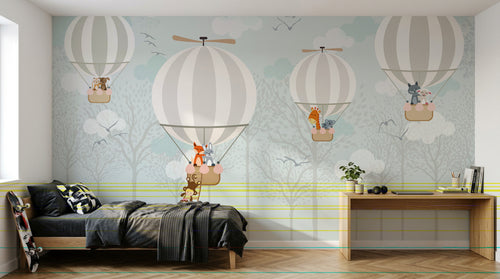 Design AS0688 — Papier peint Montgolfières Enfant — Novomur