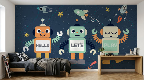 Design C0047 — Papier peint Espace Planètes Enfant — Novomur