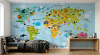 Design D0499 — Papier peint Carte du Monde Enfant — Novomur