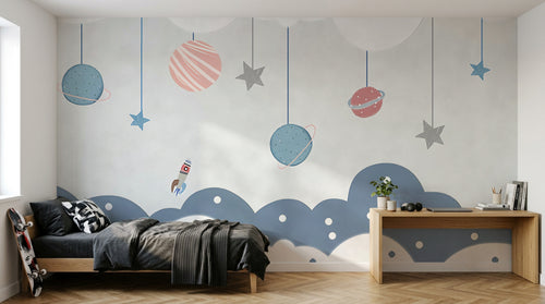Design F0648 — Papier peint Espace Planètes Enfant — Novomur