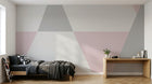Design L0327 — Papier peint Triangles roses gris pastel scandinave — Novomur