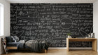 Design L0385 — Papier peint Tableau noir formules mathematiques craie — Novomur